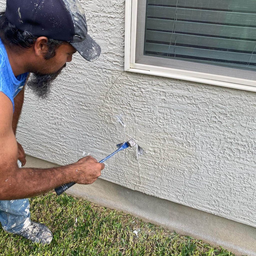Image Of Exterior Wall Repairs And Stucco Painting Completed By Vargas Paint And Texture Best House Painters Near Me In San Antonio 1024x1024 